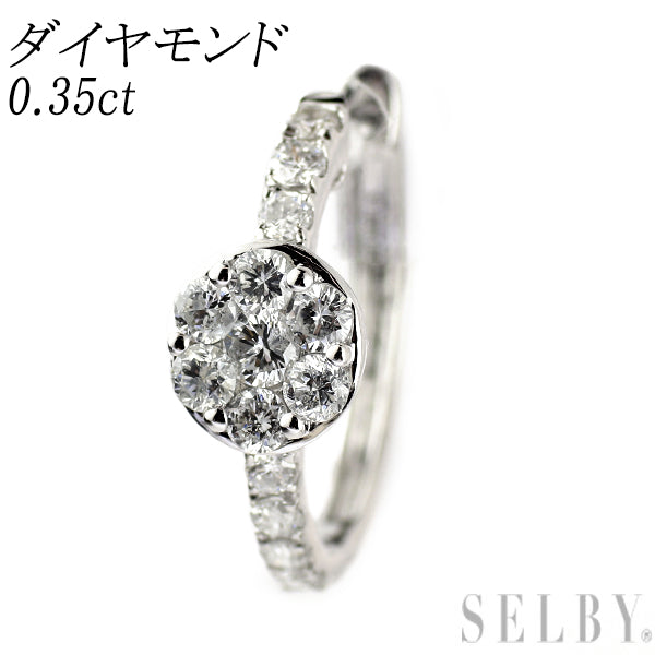K18WG ダイヤモンド ピアス 0.35ct フープ 片方のみ