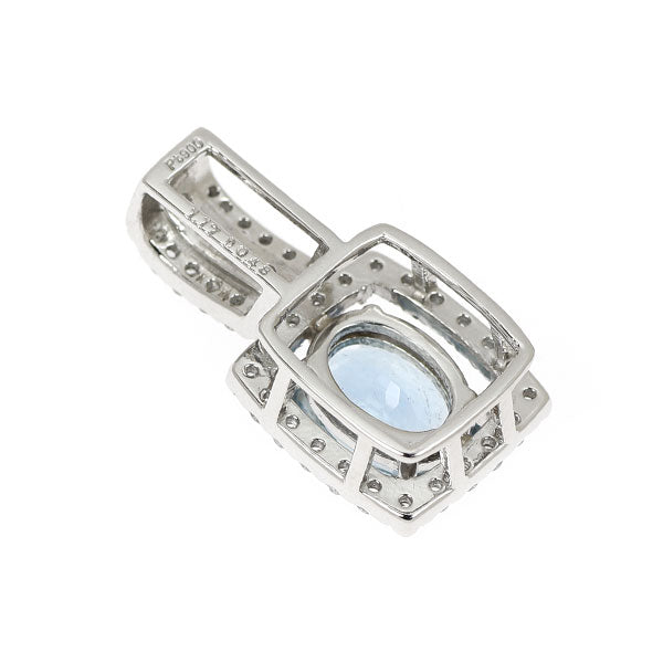 Pt900 アクアマリン ダイヤモンド ペンダントトップ 1.17ct D0.48ct
