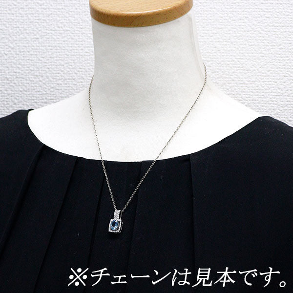 Pt900 アクアマリン ダイヤモンド ペンダントトップ 1.17ct D0.48ct