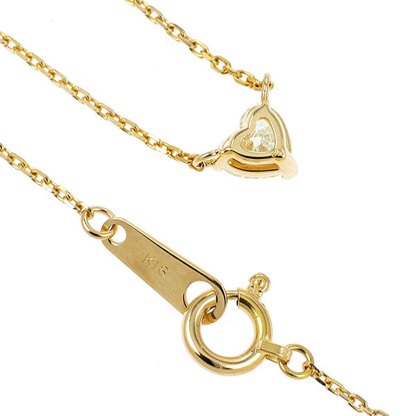 K18YG ハートシェイプ ダイヤモンド ペンダントネックレス 0.300ct