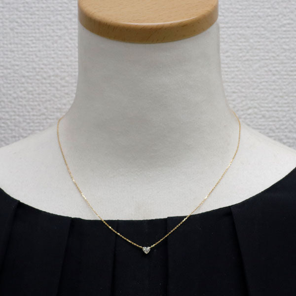 K18YG ハートシェイプ ダイヤモンド ペンダントネックレス 0.300ct