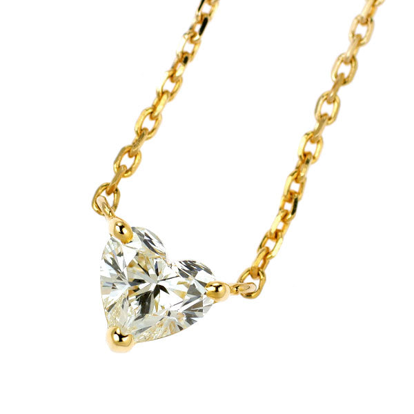 K18YG ハートシェイプ ダイヤモンド ペンダントネックレス 0.300ct