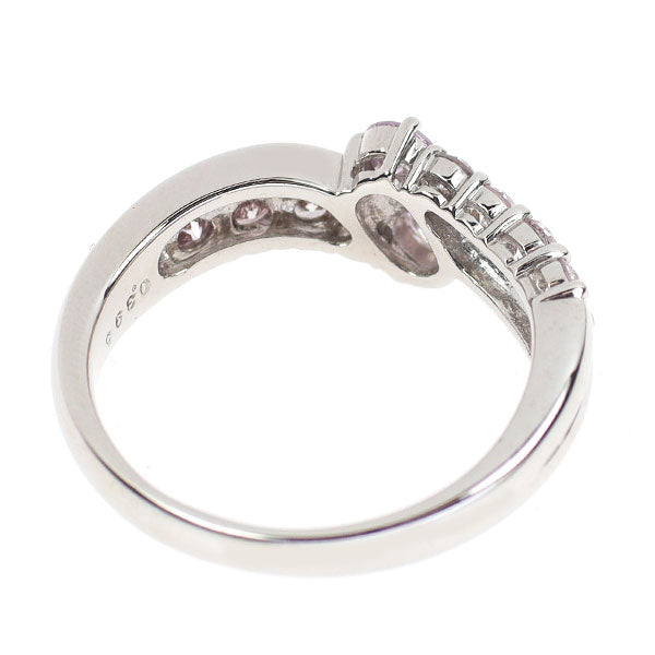 Pt900 天然ピンク/カラーレス ダイヤモンド リング 0.395ct D0.605ct 希少