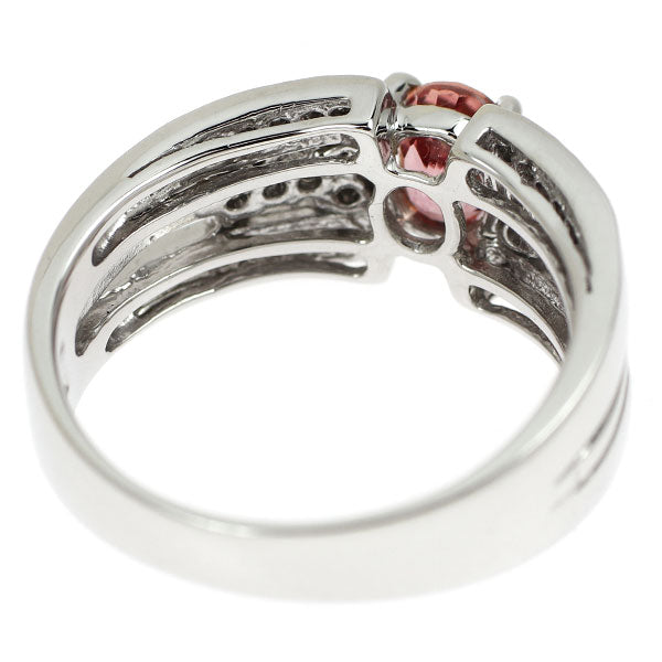 Pt900 ファンシーカラーサファイア ダイヤモンド リング 0.77ct D0.22ct