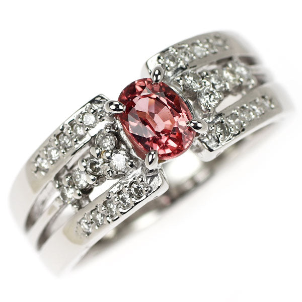 Pt900 ファンシーカラーサファイア ダイヤモンド リング 0.77ct D0.22ct