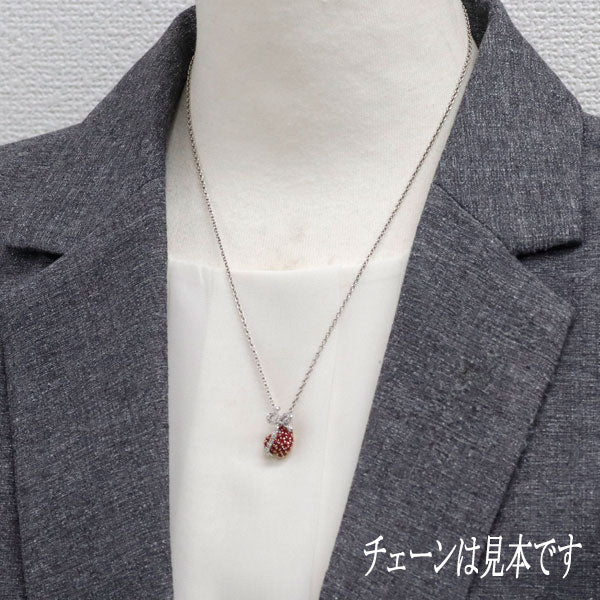 笠原真寿美 K18YG/WG ルビー ダイヤモンド ペンダントトップ ハート リボン