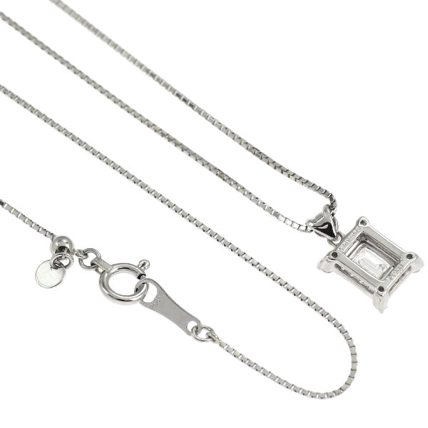 Pt900/ Pt850 レクタンギュラーステップカット ダイヤモンド ペンダントネックレス 0.339ct D VS1 G/G D0.10ct