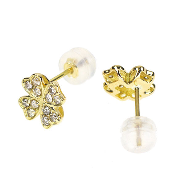 K18YG ダイヤモンド ピアス 0.30ct クローバー