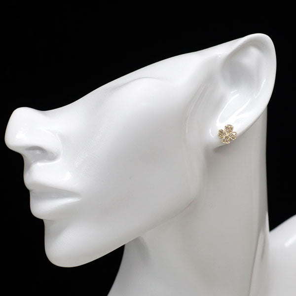 K18YG ダイヤモンド ピアス 0.30ct クローバー