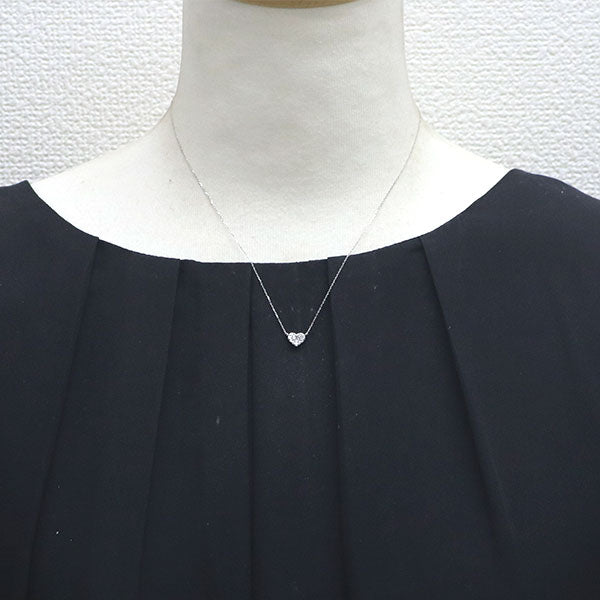 ポンテヴェキオ K18WG ダイヤモンド ペンダントネックレス 0.13ct ハート