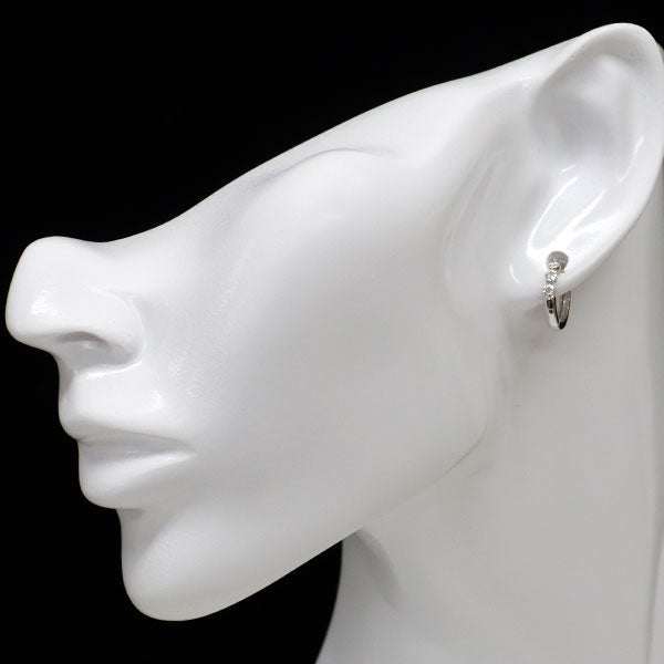Pt900 ダイヤモンド ピアス 0.30ct フープ スリーストーン