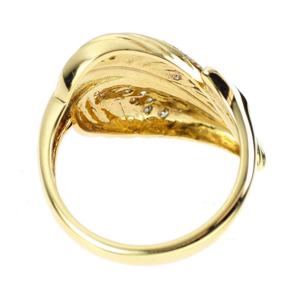 K18YG ダイヤモンド リング 0.18ct 植物