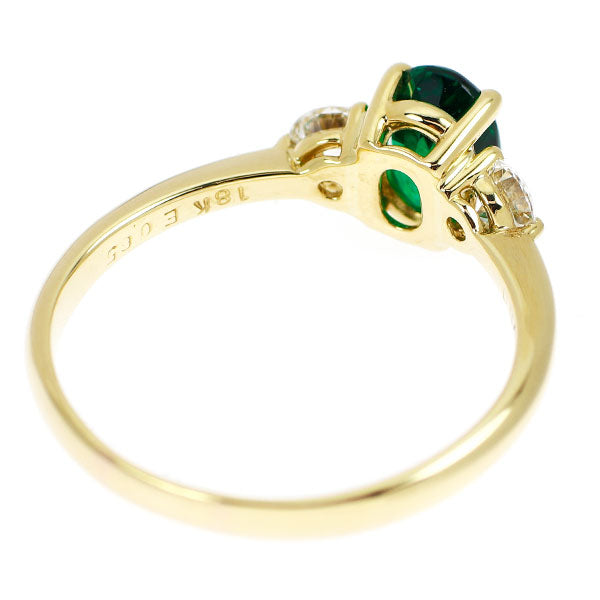 K18YG エメラルド H&Cダイヤモンド リング 0.65ct D0.249ct
