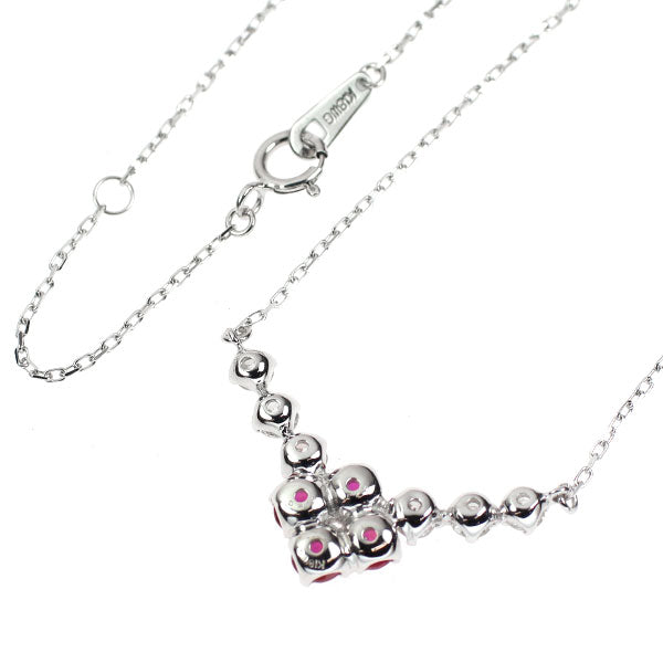 K18WG ルビー ダイヤモンド ペンダントネックレス 0.73ct D0.50ct