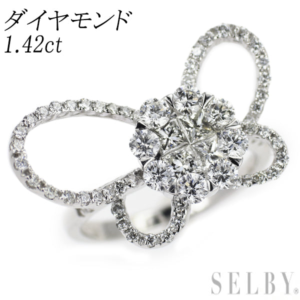 K18WG ダイヤモンド リング 1.42ct ミステリーセッティング