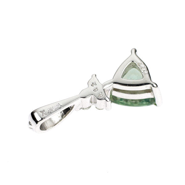 K18WG グリーンサファイア ダイヤモンド ペンダントトップ 0.52ct D0.02ct
