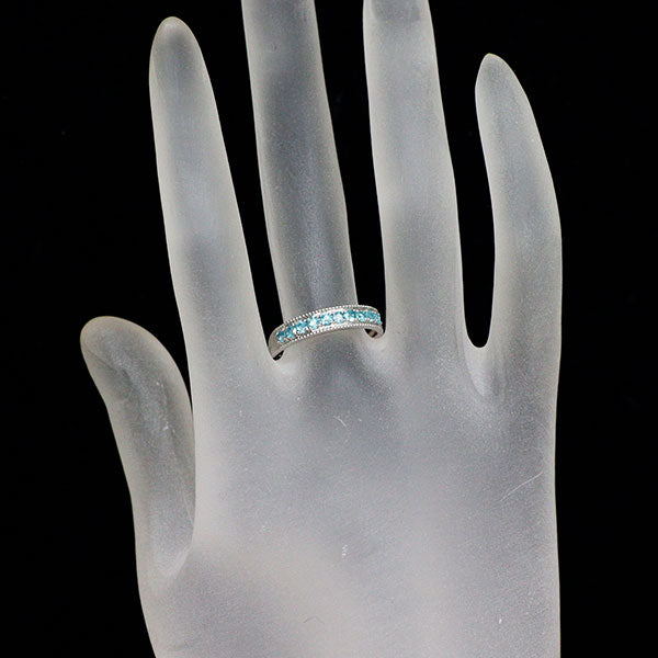 新品 Pt950 パライバトルマリン リング 0.38ct ハーフエタニティ【エスコレ】