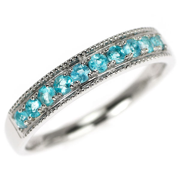 新品 Pt950 パライバトルマリン リング 0.38ct ハーフエタニティ【エスコレ】