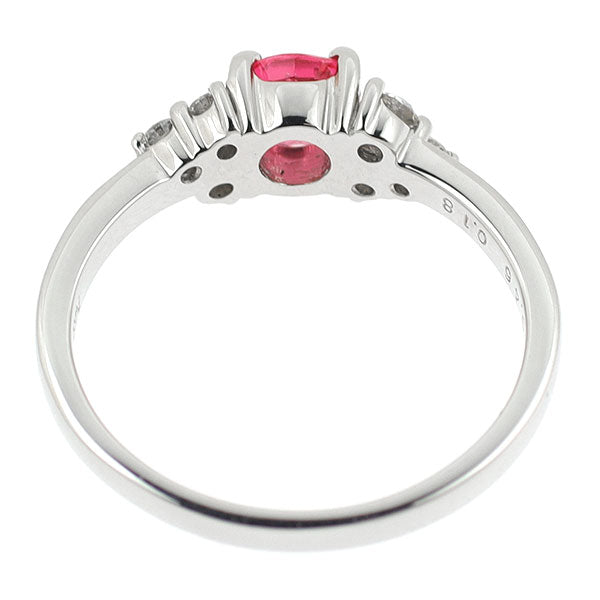新品 Pt900 ピンクスピネル ダイヤモンド リング 0.46ct D0.18ct【エスコレ】