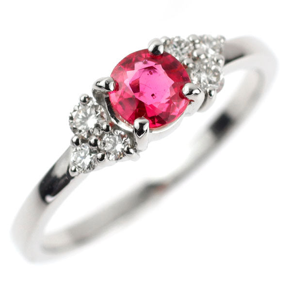 新品 Pt900 ピンクスピネル ダイヤモンド リング 0.46ct D0.18ct【エスコレ】