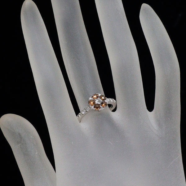 新品 Pt900 ローズカット ダイヤモンド リング 0.51ct 0.20ct【エスコレ】フラワー