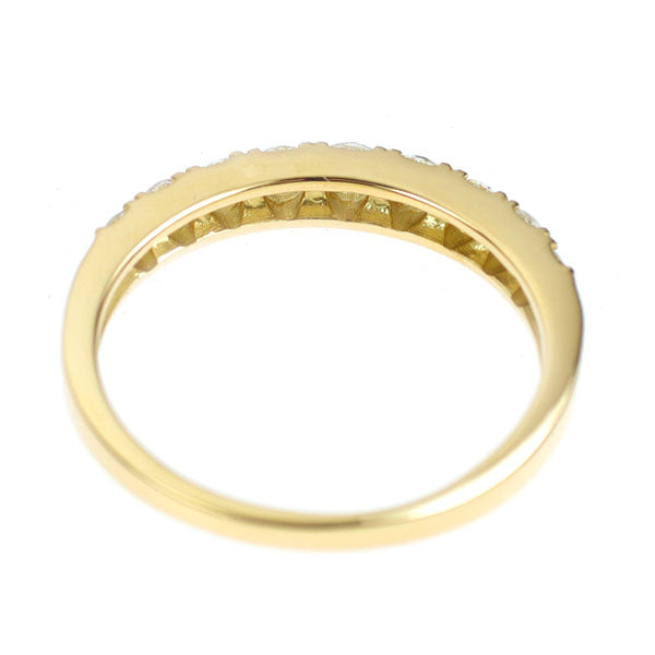 新品 K18YG ローズカット ダイヤモンド リング 0.30ct ハーフエタニティ【エスコレ】