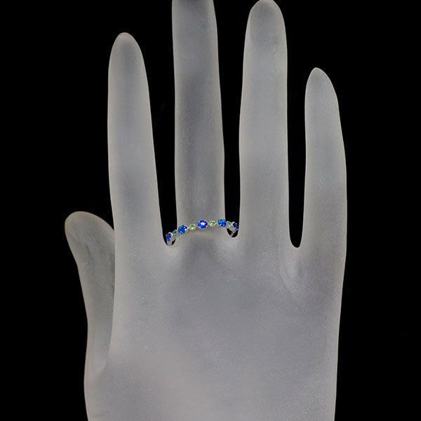 新品 希少 Pt900 アウイナイト デマントイドガーネット パライバトルマリン リング 0.21ct G0.02ct T0.02ct