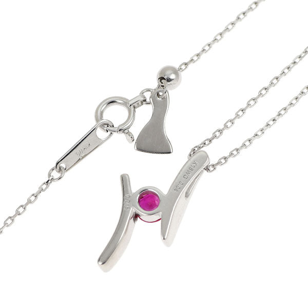 K18WG ルビー ダイヤモンド ペンダントネックレス 0.246ct D0.04ct