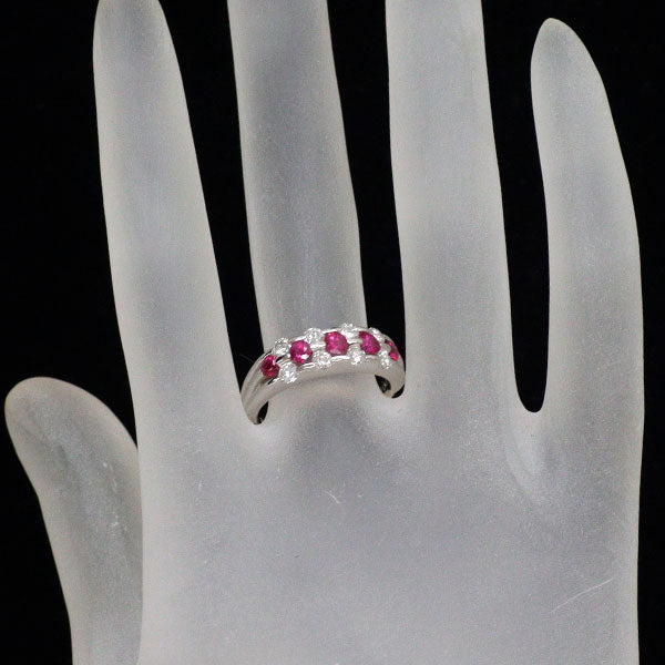 Pt900 ルビー ダイヤモンド リング 0.65ct D0.60ct