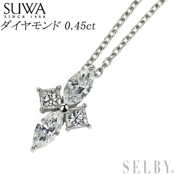 SUWA Pt950 ダイヤモンド ペンダントネックレス 0.45ct