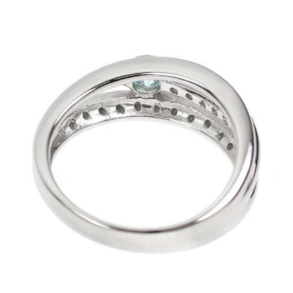 Pt900 トリートブルーダイヤモンド リング 0.30ct D0.17ct