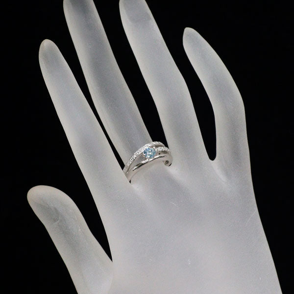 Pt900 トリートブルーダイヤモンド リング 0.30ct D0.17ct