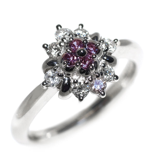 希少 Pt900 アレキサンドライト ダイヤモンド リング 0.10ct D0.30ct