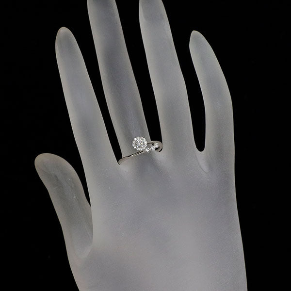 Pt900 ダイヤモンド リング 0.190ct D SI2 VG D0.16ct