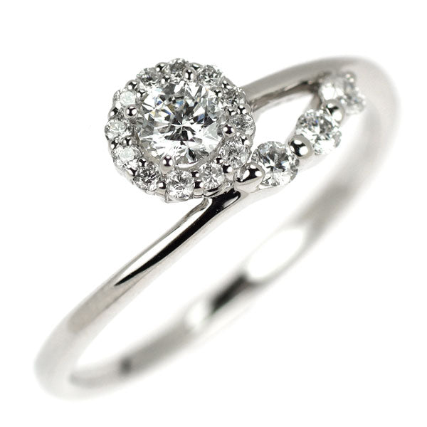Pt900 ダイヤモンド リング 0.190ct D SI2 VG D0.16ct
