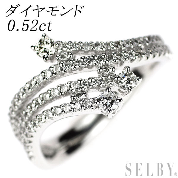 K18WG ダイヤモンド リング 0.52ct