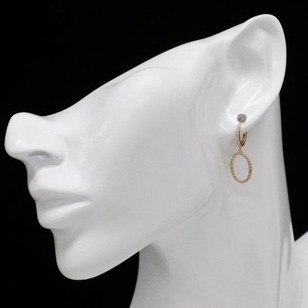 K18YG ダイヤモンド ピアス 0.50ct フープ