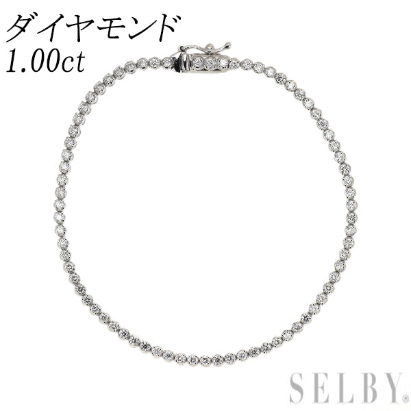 K18WG ダイヤモンド ブレスレット 1.00ct テニス