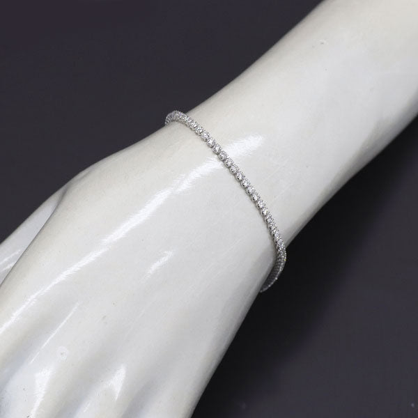 K18WG ダイヤモンド ブレスレット 1.00ct テニス
