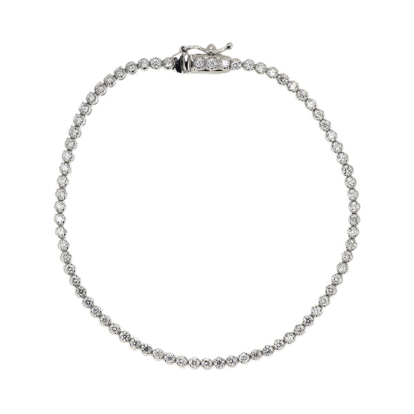 K18WG ダイヤモンド ブレスレット 1.00ct テニス