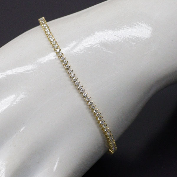 K18YG ダイヤモンド テニス ブレスレット 2.00ct