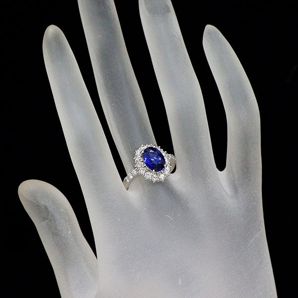 Pt950 サファイア ダイヤモンド リング 1.96ct D0.86ct