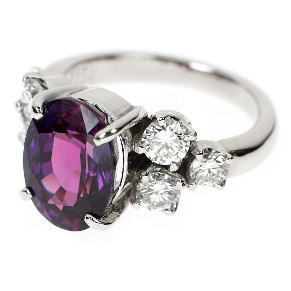 Pt900 バイオレットサファイア ダイヤモンド リング 5.226ct D1.453ct