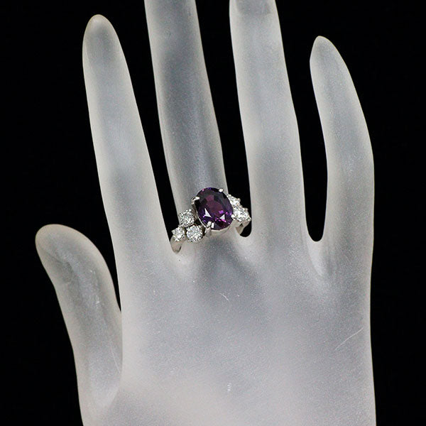 Pt900 バイオレットサファイア ダイヤモンド リング 5.226ct D1.453ct