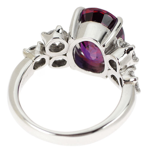 Pt900 バイオレットサファイア ダイヤモンド リング 5.226ct D1.453ct