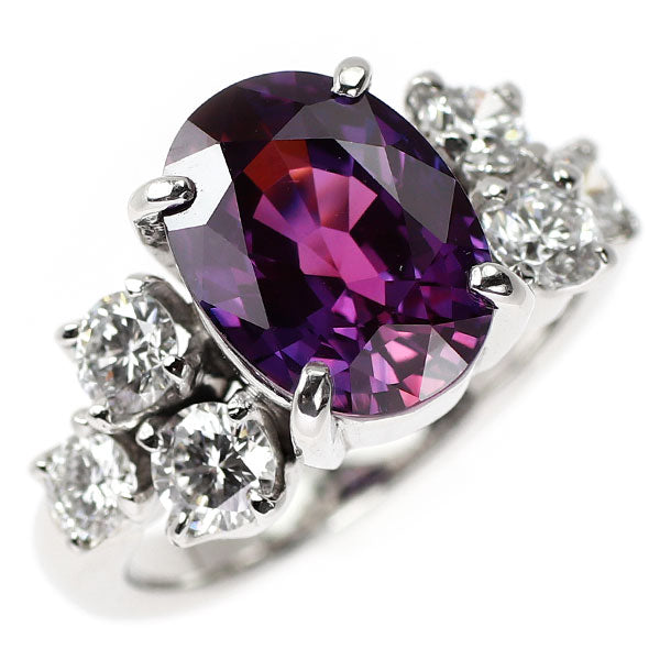 Pt900 バイオレットサファイア ダイヤモンド リング 5.226ct D1.453ct