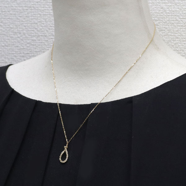 4℃ K18YG ダイヤモンド ペンダントネックレス