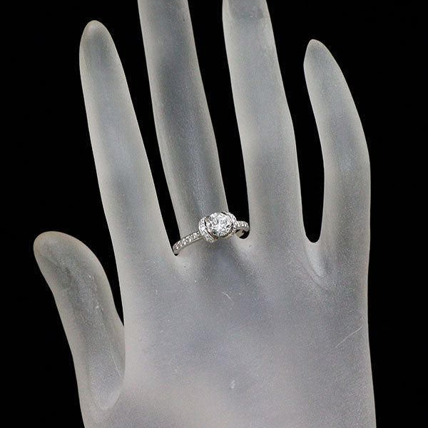 ティファニー Pt950 ダイヤモンド ダイヤモンド リング 0.72ct H VVS1 Fair/G リボン