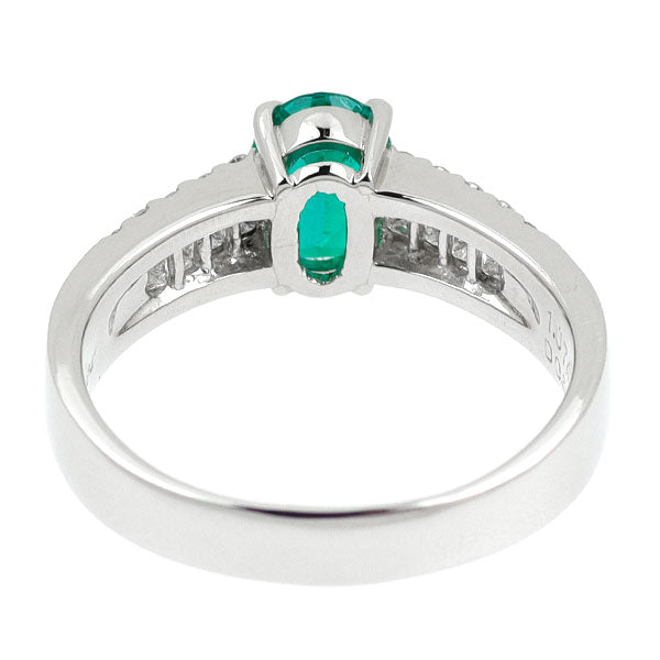 Pt900 エメラルド ダイヤモンド リング 1.074ct D0.55ct