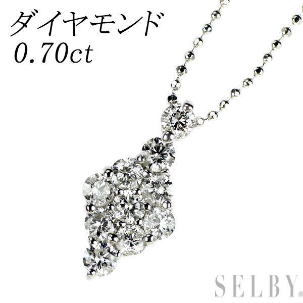 K18WG ダイヤモンド ペンダントネックレス 0.70ct